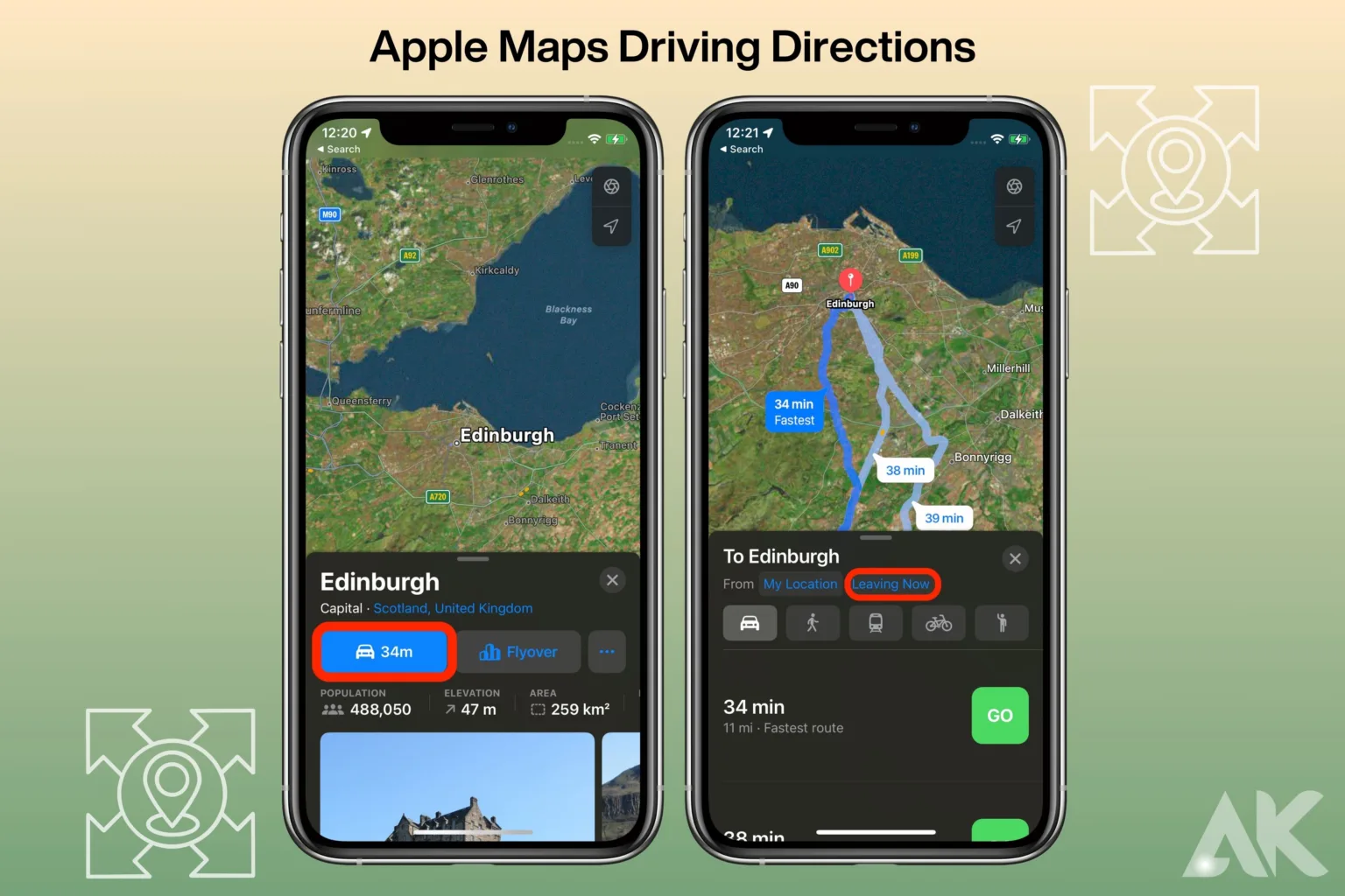 Apple Maps driving directions