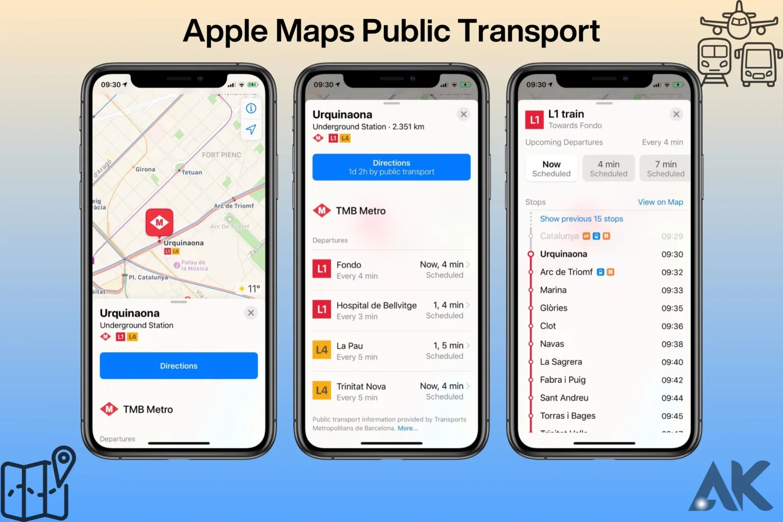 Apple Maps public transport